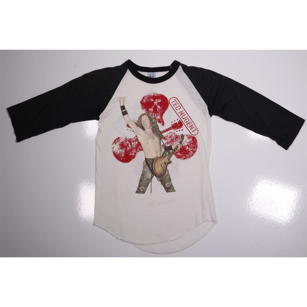 Ted Nugent Vintage 1982 Nugent Rules Baseball Concert The Knits T-Shirt Medium